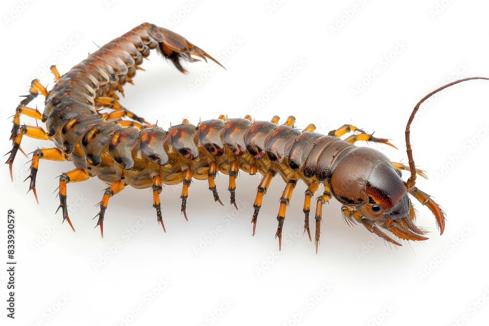 Fototapeta premium Centipede isolated on white background