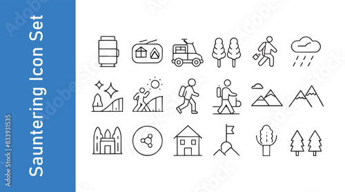 Sauntering icon set 