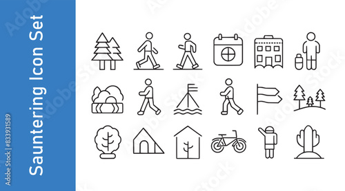 Sauntering icon set 