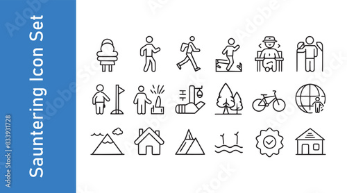 Sauntering icon set 