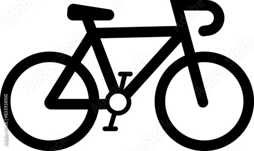 bicycle icon isolated on transparent background. Modern and editable bicycle with pedal black flat and line vector. Sport, travel, cycling, race, symbol for website and mobile app.