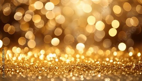 abstract golden glittering background with blur dots