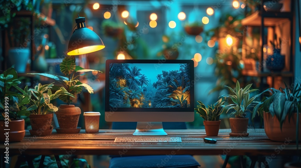 Template for a professional Zoom background featuring a modern office, clean design Template for a professional Zoom background featuring a modern office, clean design