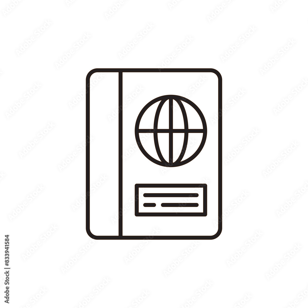 Passport icon design with white background stock illustration Passport icon design with white background stock illustration
