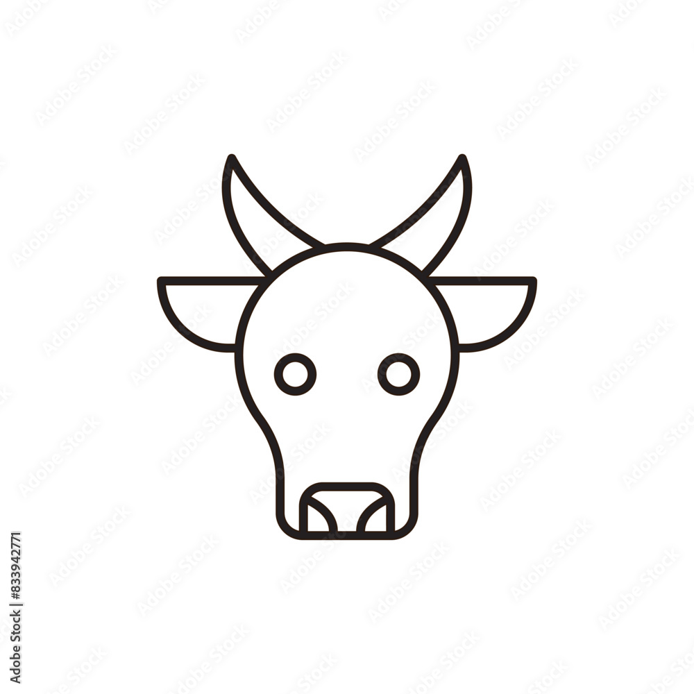 Cow icon design with white background stock illustration