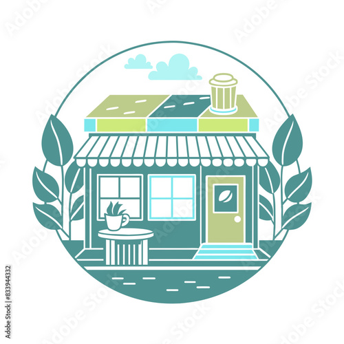 illustration of a coffee house vector 