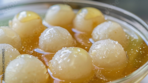 close up of a bowl of ras gulay