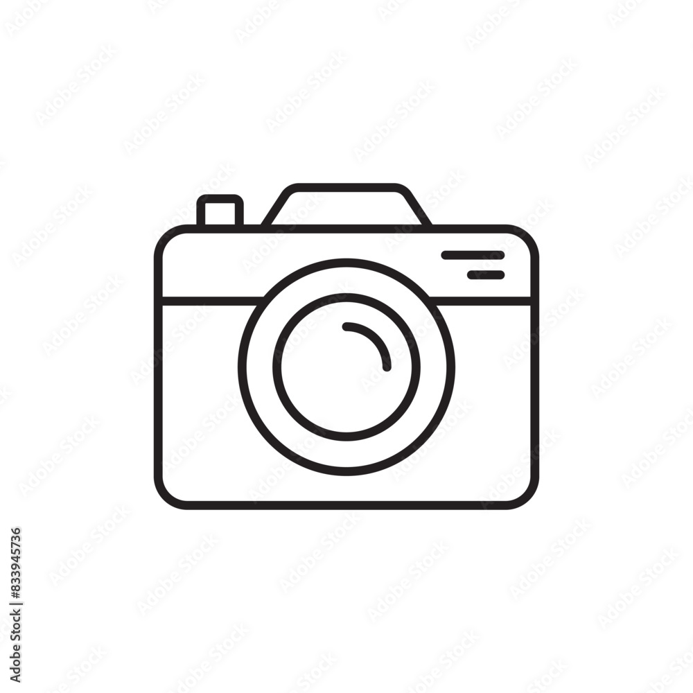 Camera icon design with white background stock illustration