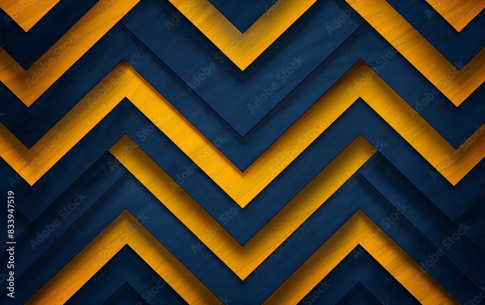 Metallic Chevron Blue yellow pattern with dark background Pattern and Design Concept
