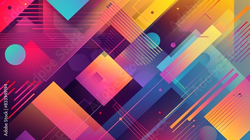 An abstract background with colorful geometric shapes and gradients