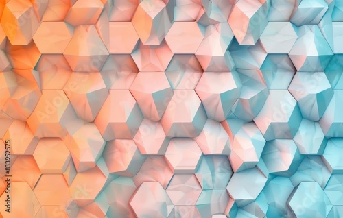 Abstract Hexagonal Pattern with Warm and Cool Tones