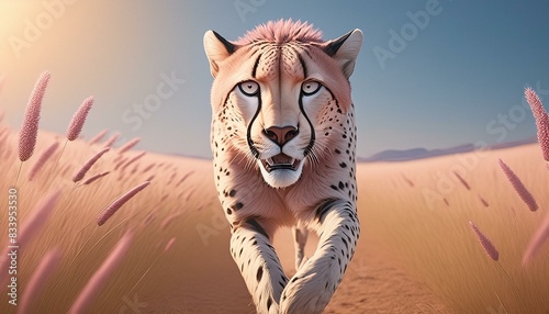 Portrait of a cheeta running  photo