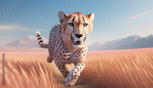 A cheeta running  photo