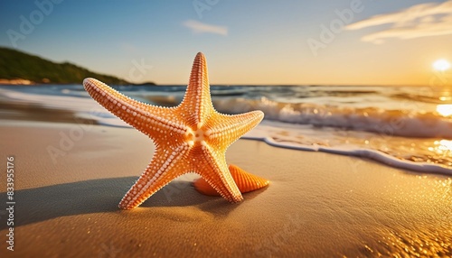 star fish laying on the sandy beach