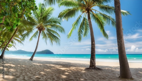 coconut trees on the beach in thailand