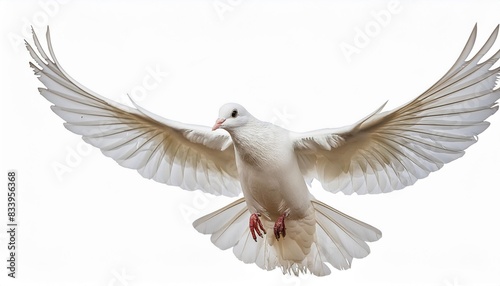 flying white dove birds isolated on transparent background