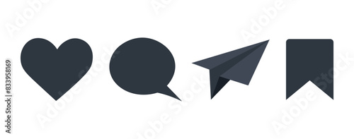 Like, comment, share and save icons
