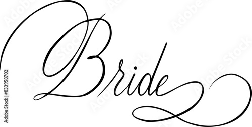 Bride. Handwritten calligraphic font for invitations. EPS vector format