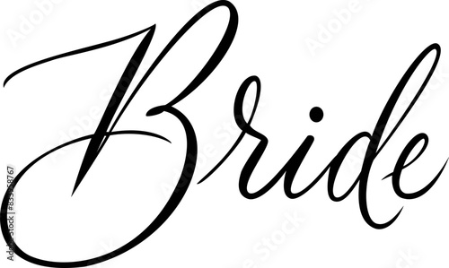Bride. Handwritten calligraphic font for invitations. EPS vector format