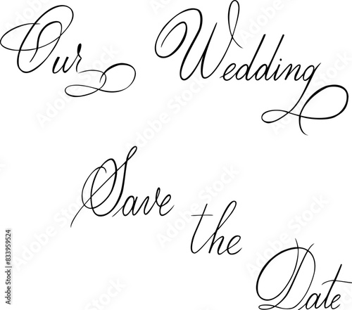 Our Wedding and Save the date vector file