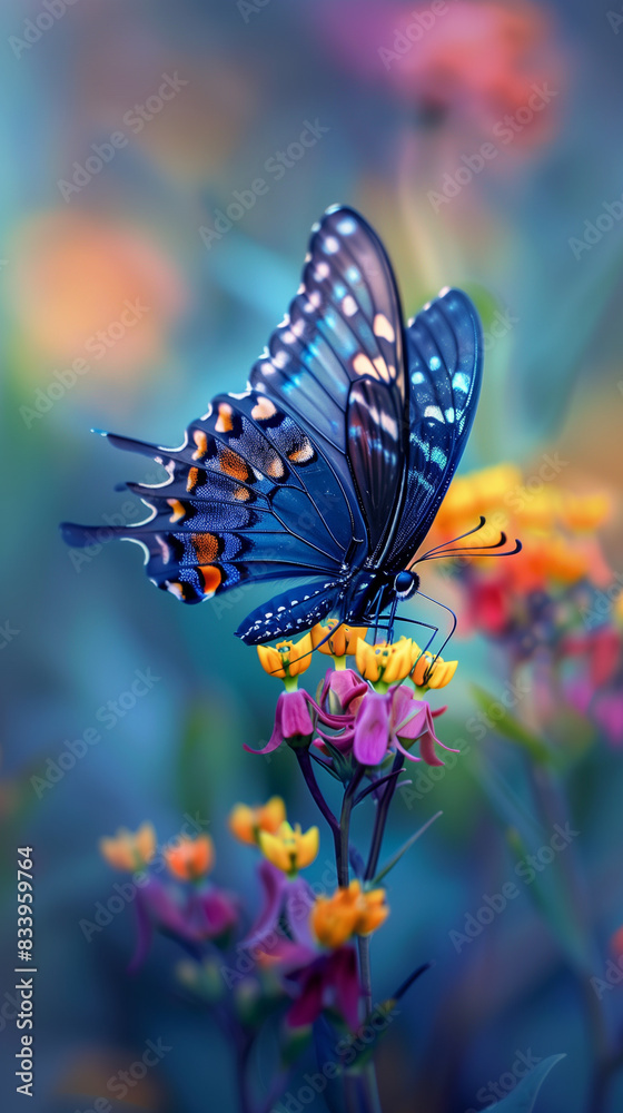 Naklejka premium butterfly on flower