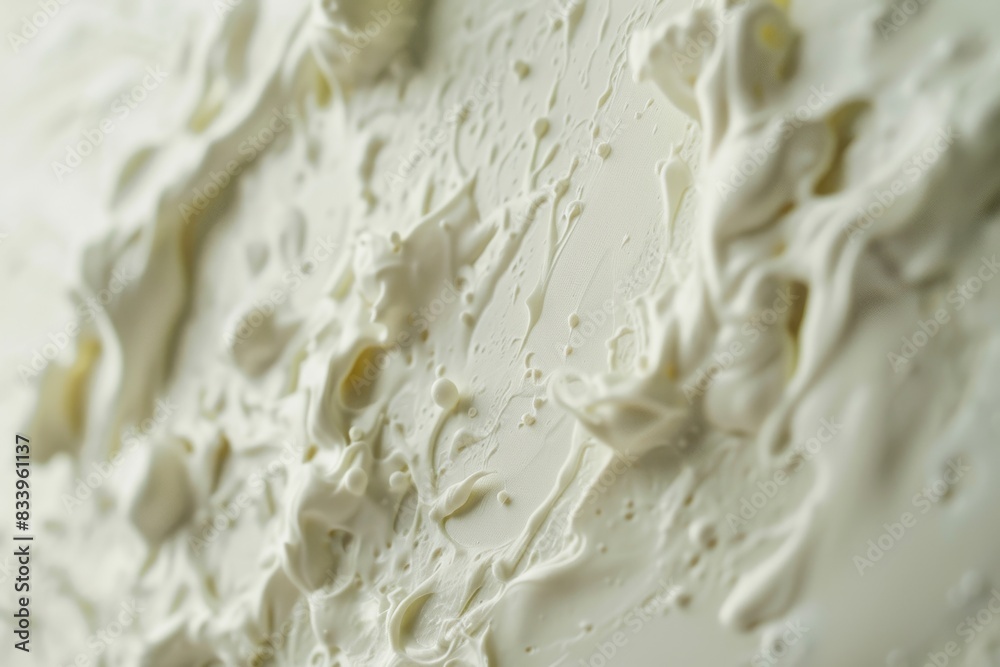 An exquisite macro shot capturing the visually appealing 3D-texture cream spread evenly on a canvas, forming a captivating artwork. An exquisite macro shot capturing the visually appealing 3D-texture cream spread evenly on a canvas, forming a captivating artwork.