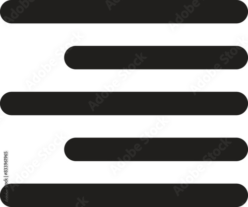 Align right icon isolated on white background . Text alignment icon vector