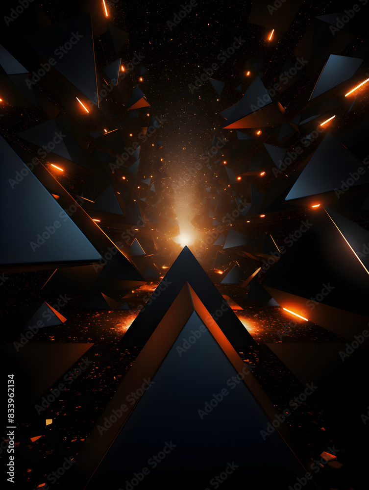 Abstract futuristic dark geometric background Abstract futuristic dark geometric background