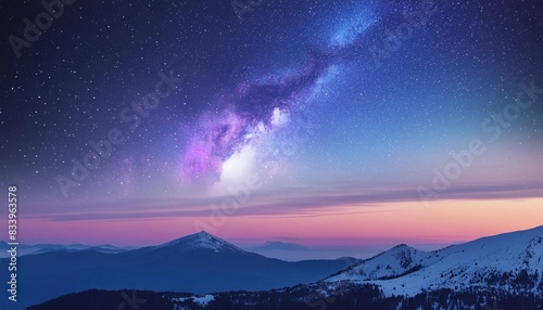 beautiful fantasy starry night sky blue and purple colorful galaxy and aurora 4k wallpaper