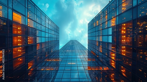 Futuristic architecture cityscape view with modern building skyscrapers 