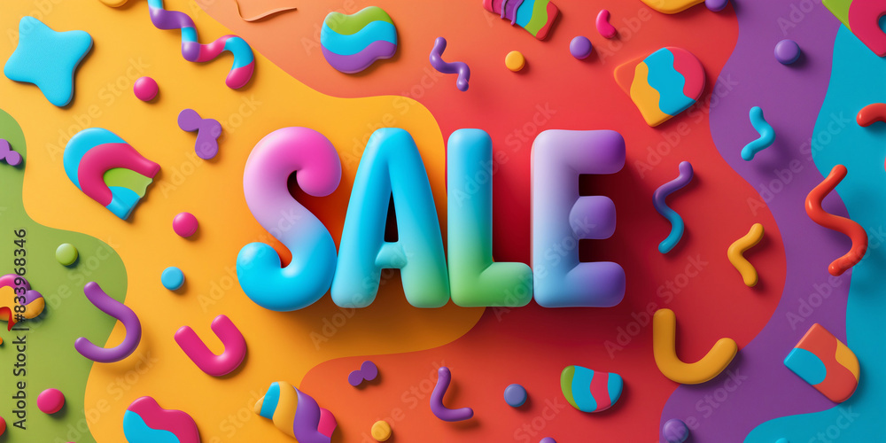 Sale concept banner design. 3D letters. Special offer poster. Discount advertising promotion horizontal layout. Digital artwork raster bitmap illustration. AI artwork. Sale concept banner design. 3D letters. Special offer poster. Discount advertising promotion horizontal layout. Digital artwork raster bitmap illustration. AI artwork.