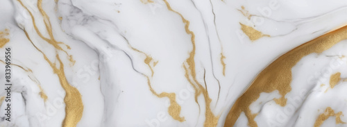 Luxurious white Carrara statuaries marble texture background. Calacatta glossy marble with golden streaks.  Luxury White Gold Marble texture background vector. Panoramic Marbling texture design.