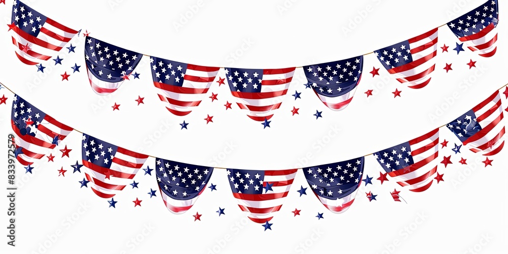 Fototapeta premium American Flag Bunting Garland