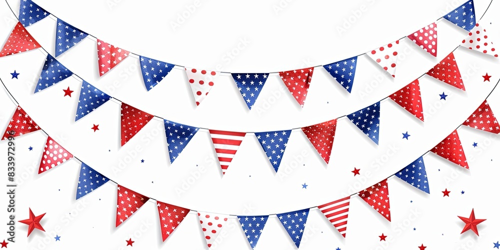 Patriotic Bunting Garland with Stars and Stripes Patriotic Bunting Garland with Stars and Stripes