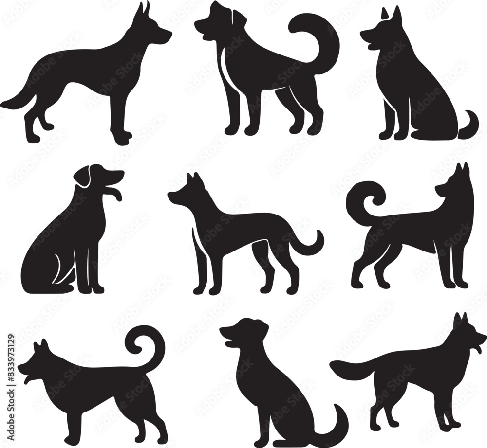 Dog silhouette  bundle  ,Dog vector,Dog outline,Dog silhouette