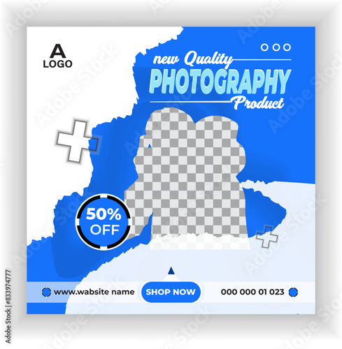 Photography Instagram social media post web banner template vector premium design photo