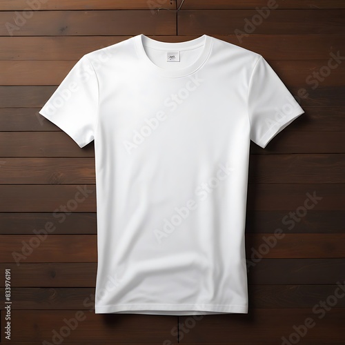 Single blank white Tshirt mockup © Best design template