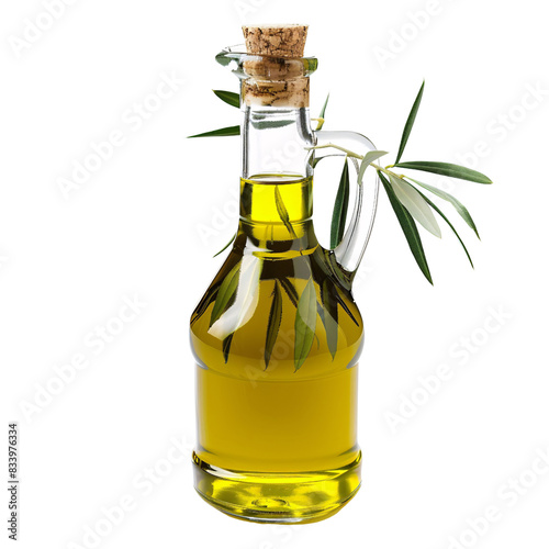 bottle of olive oil on png background photo