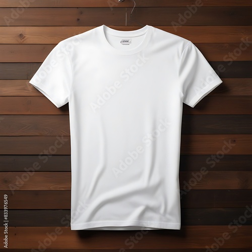 Single blank white Tshirt mockup © Best design template