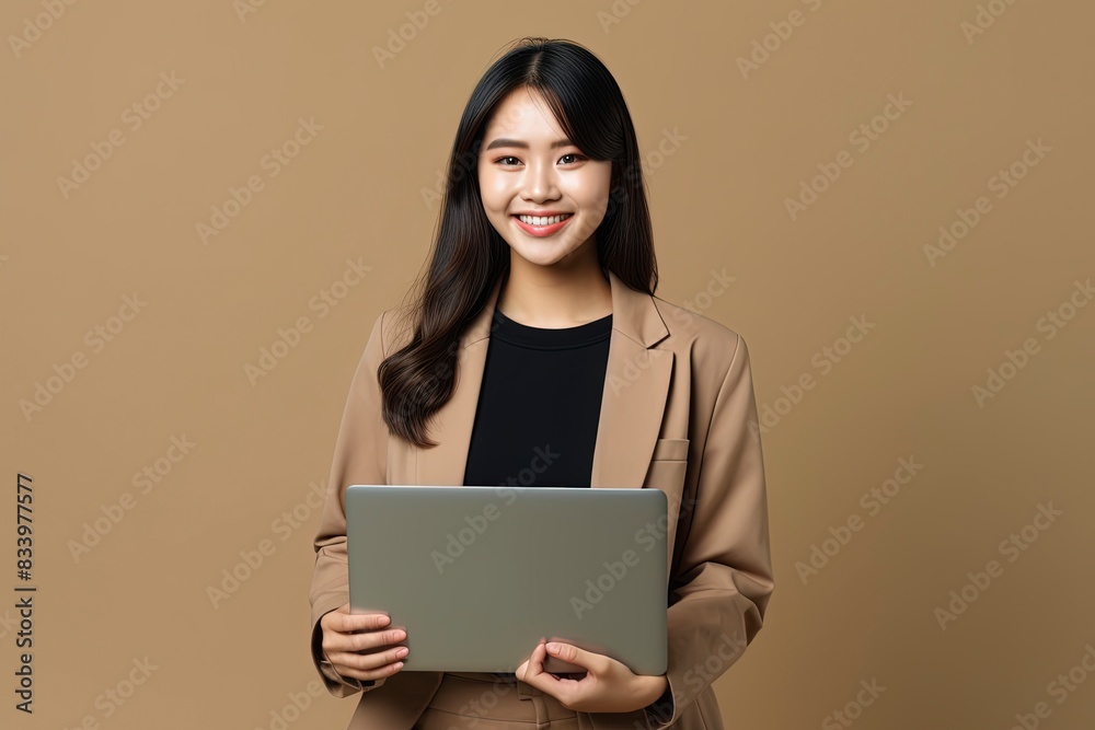 business woman with laptop, generative ai business woman with laptop, generative ai