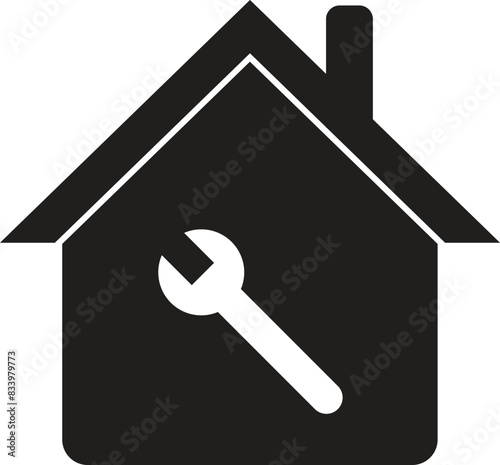 Home maintenance service icon . Home repair icon vector . House restoration icon