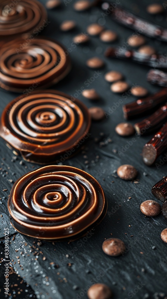 top view of brown candy on table top view of brown candy on table