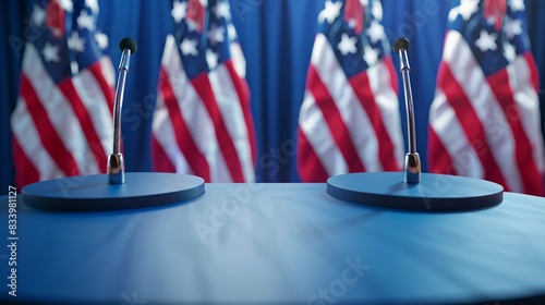 Background of a political or presidential debate in America