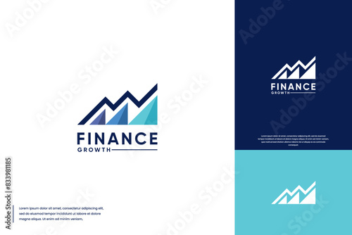 investment mountain logo, modern style, growth direction, logo design element.