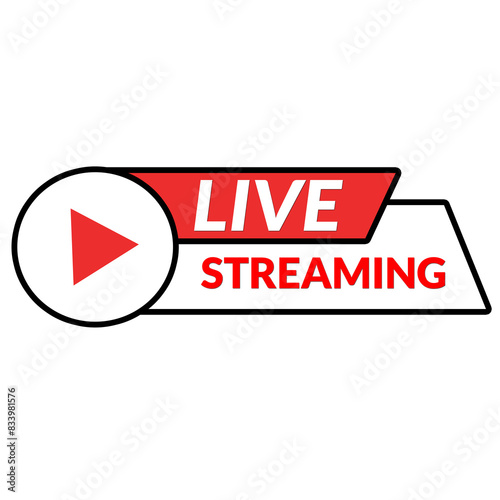 Red and White Live Streaming Icon Template For Social Media Design 