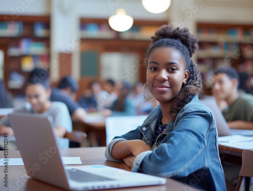 college student in classroom