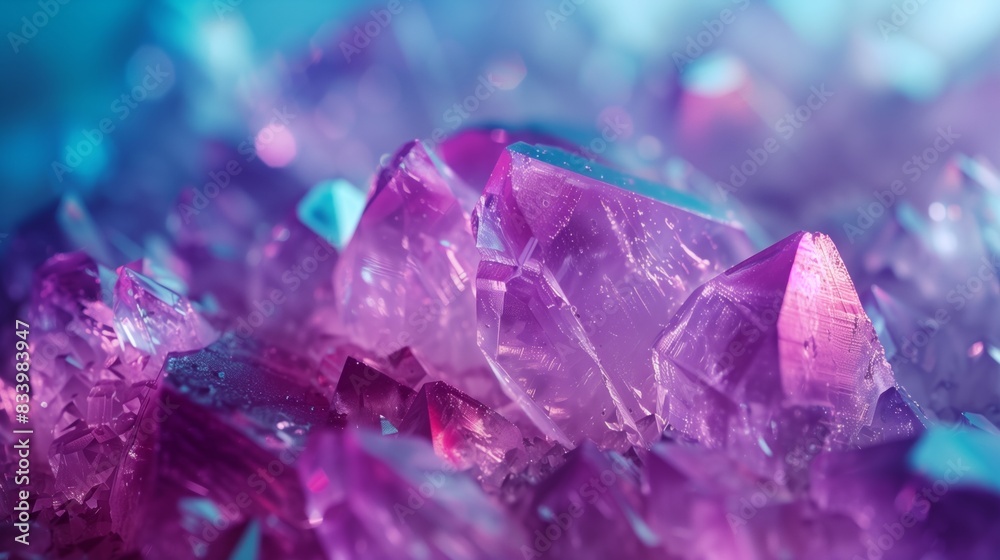 Crystal stone macro mineral. background Bright purple and blue texture from natural amethyst quartz. Crystal facet. Wicca magic. Esoteric spiritual practice concept Crystal stone macro mineral. background Bright purple and blue texture from natural amethyst quartz. Crystal facet. Wicca magic. Esoteric spiritual practice concept