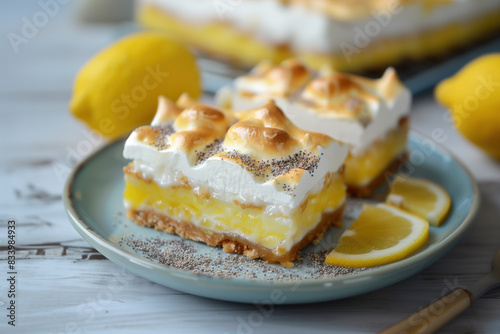 Lemon Meringue Bars With Poppy Seed Crust