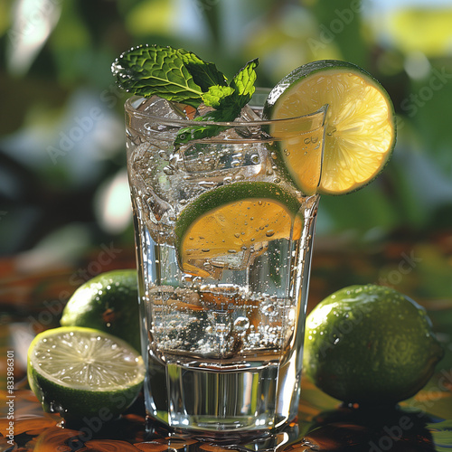 Refreshing mocktail in a hi...