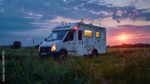 Renewable energy-powered mobile medical clinics.  photo